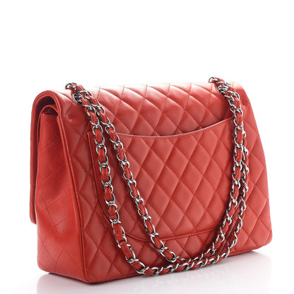 Chanel Lambskin Quilted Maxi Double Flap Red 4 of 11