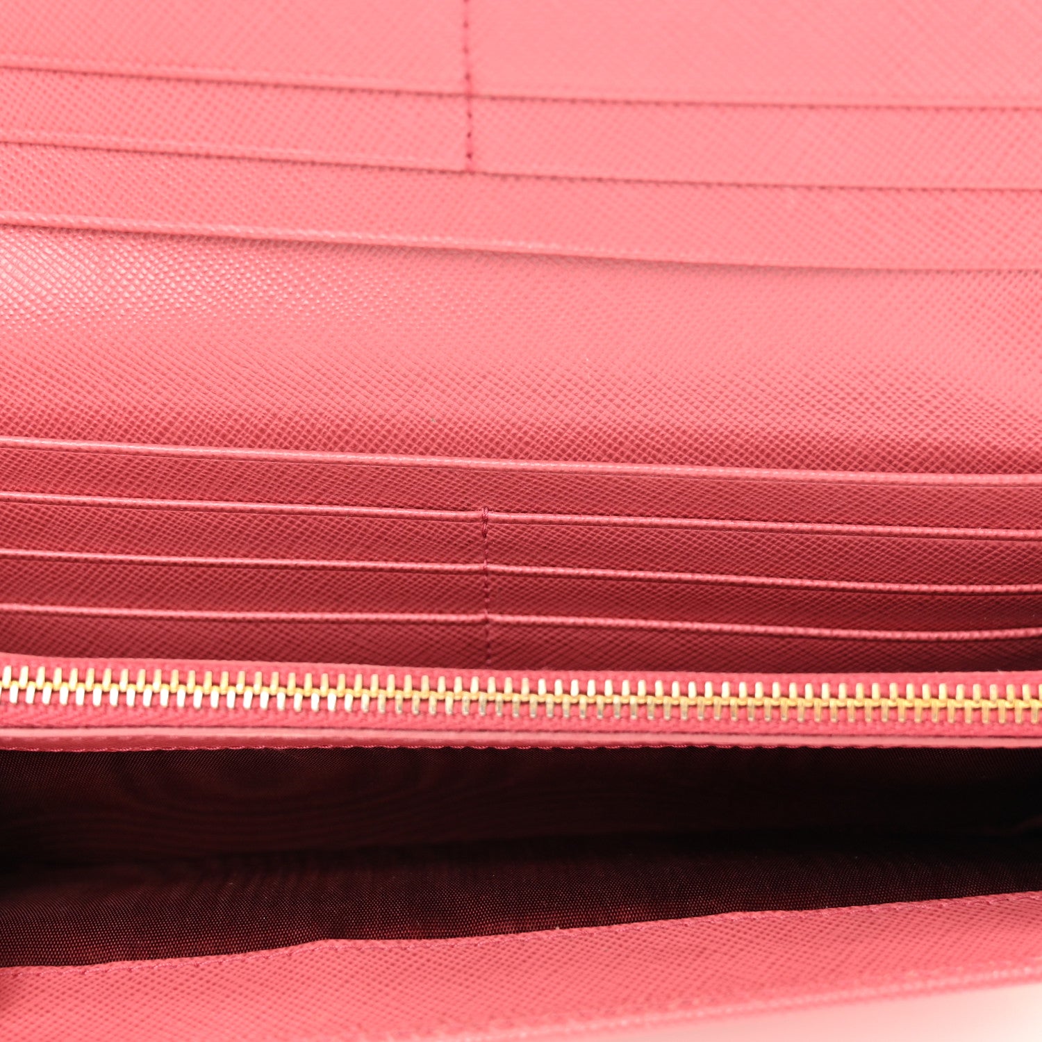 Prada Saffiano Metal Continental Flap Wallet Fragola 5 of 9