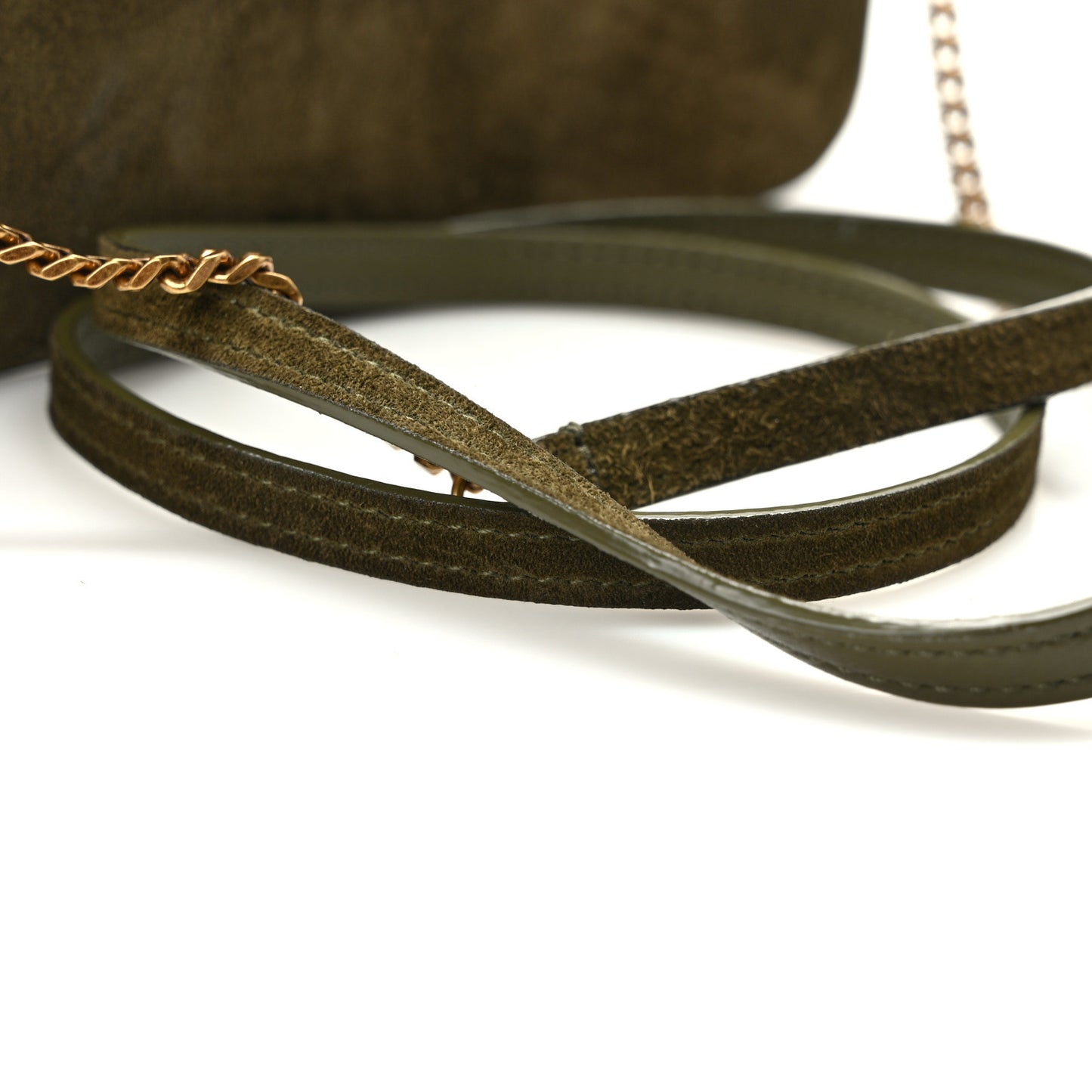 Suede Monogram Phone Holder Crossbody Loden Green