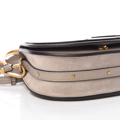 Chloe Calfskin Suede Small Nile Bracelet Bag Motty Grey 7 of 8