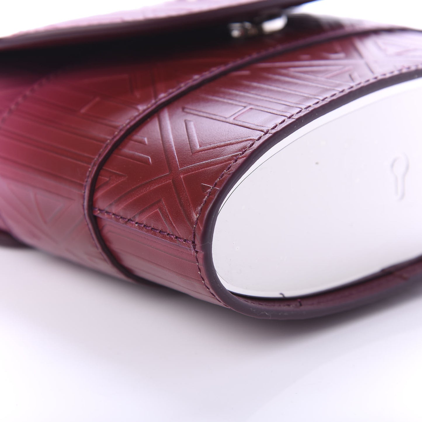 Calfskin Embossed Small Aby Lock Brown Purple