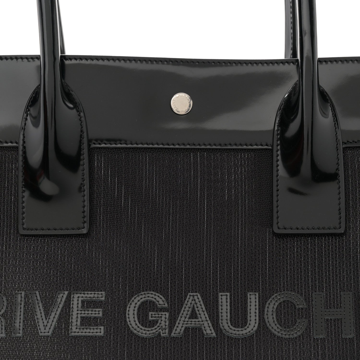 Saint Laurent Mesh Patent Rive Gauche Tote Black 7 of 11