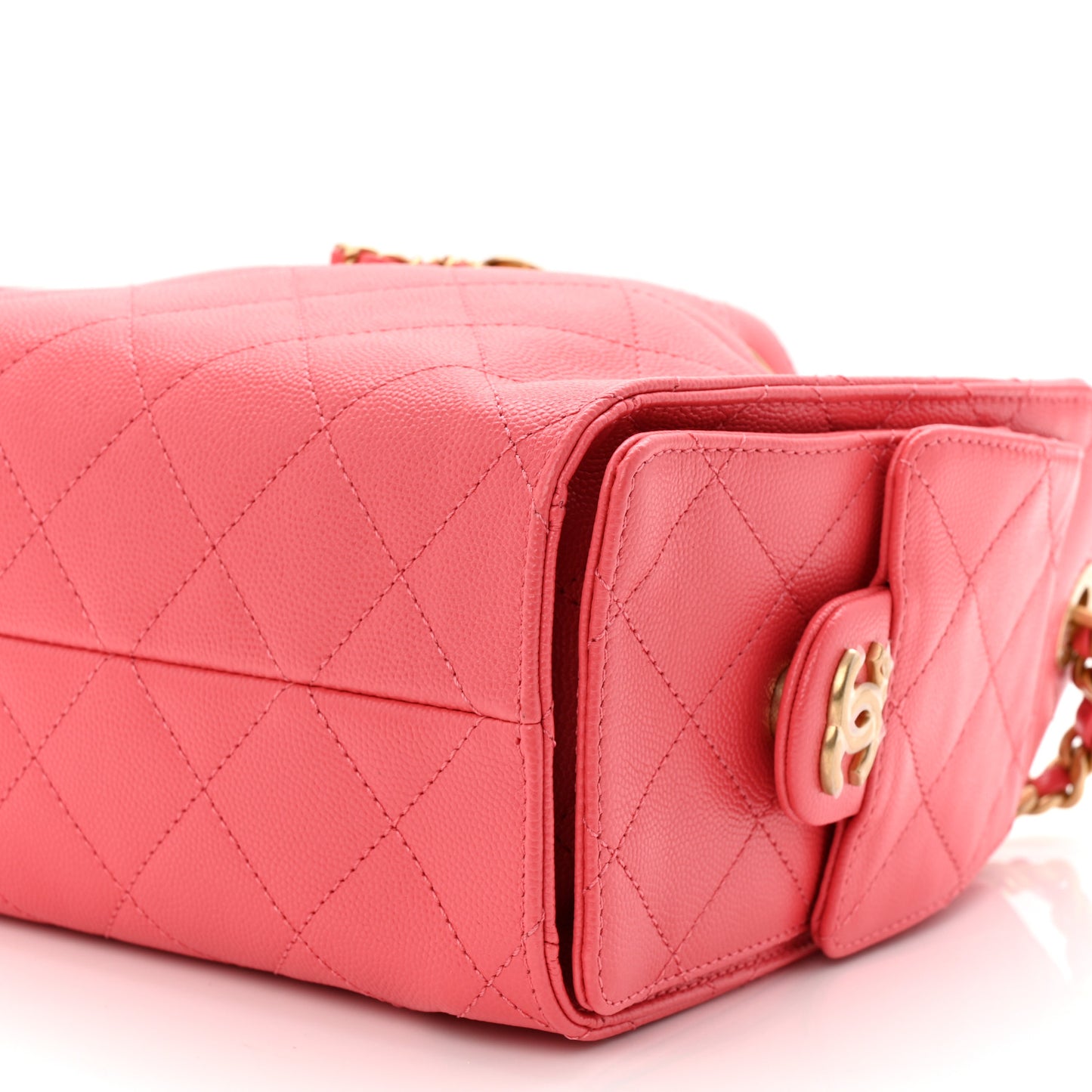 Caviar Quilted Mini Chanel 25 Handbag Coral