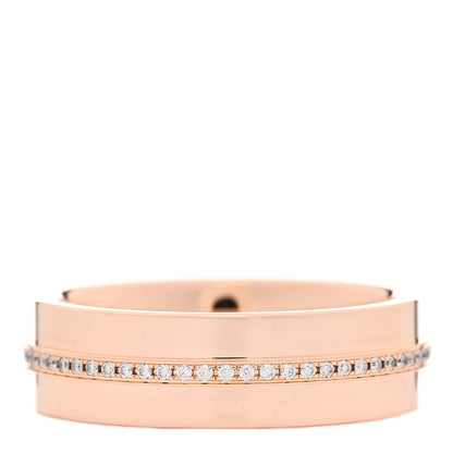 Tiffany 18K Rose Gold Diamond Wide T Two Ring 50 5.5 3 of 5