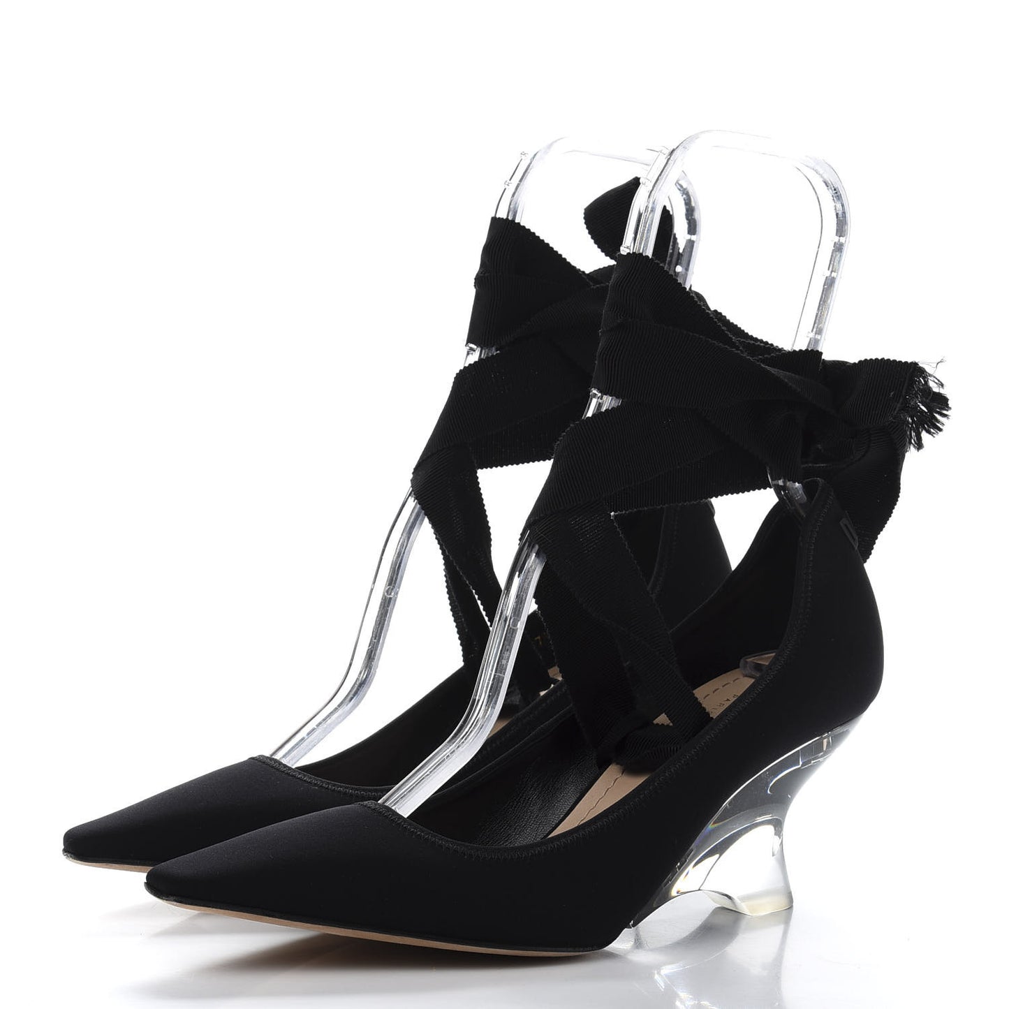 Grosgrain Neoprene Lucite Etoile Pumps 37.5 Black