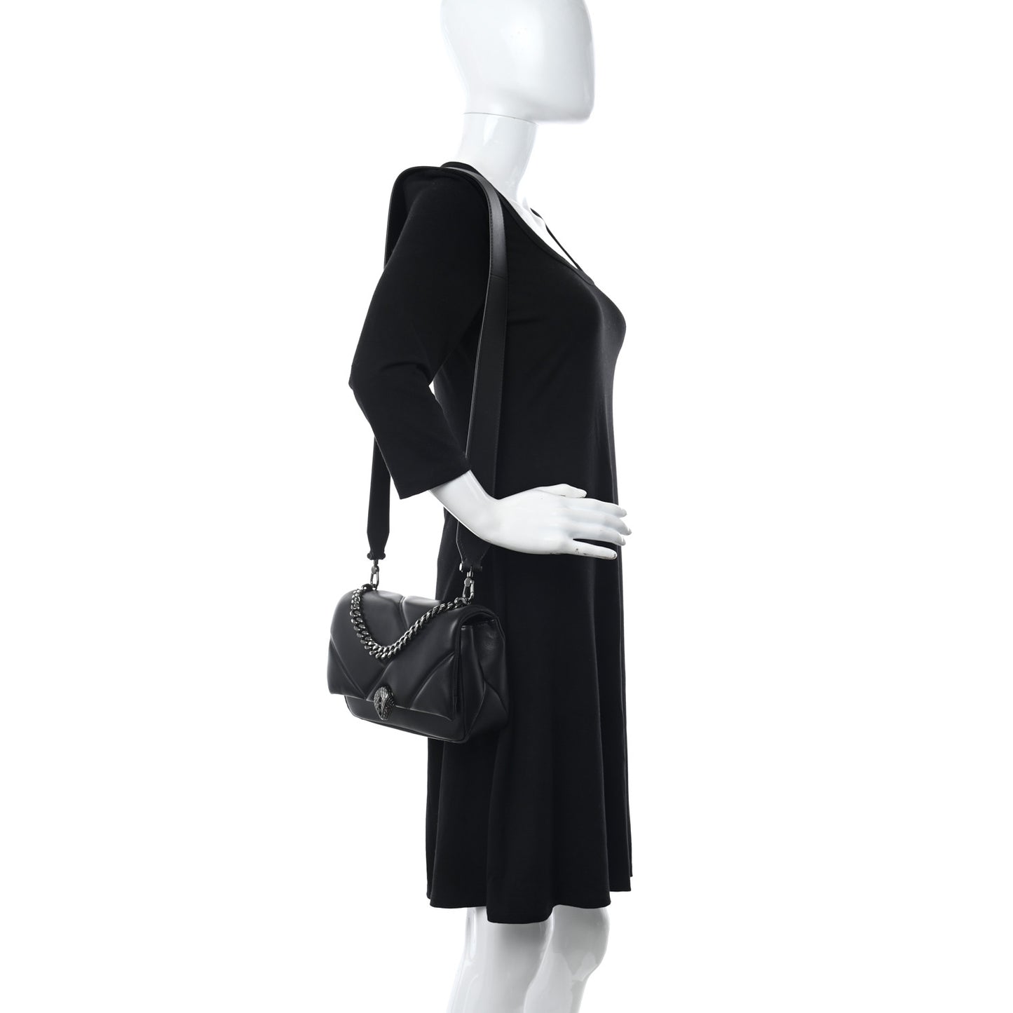 Calfskin Matelasse Serpenti Cabochon Crossbody Bag Black