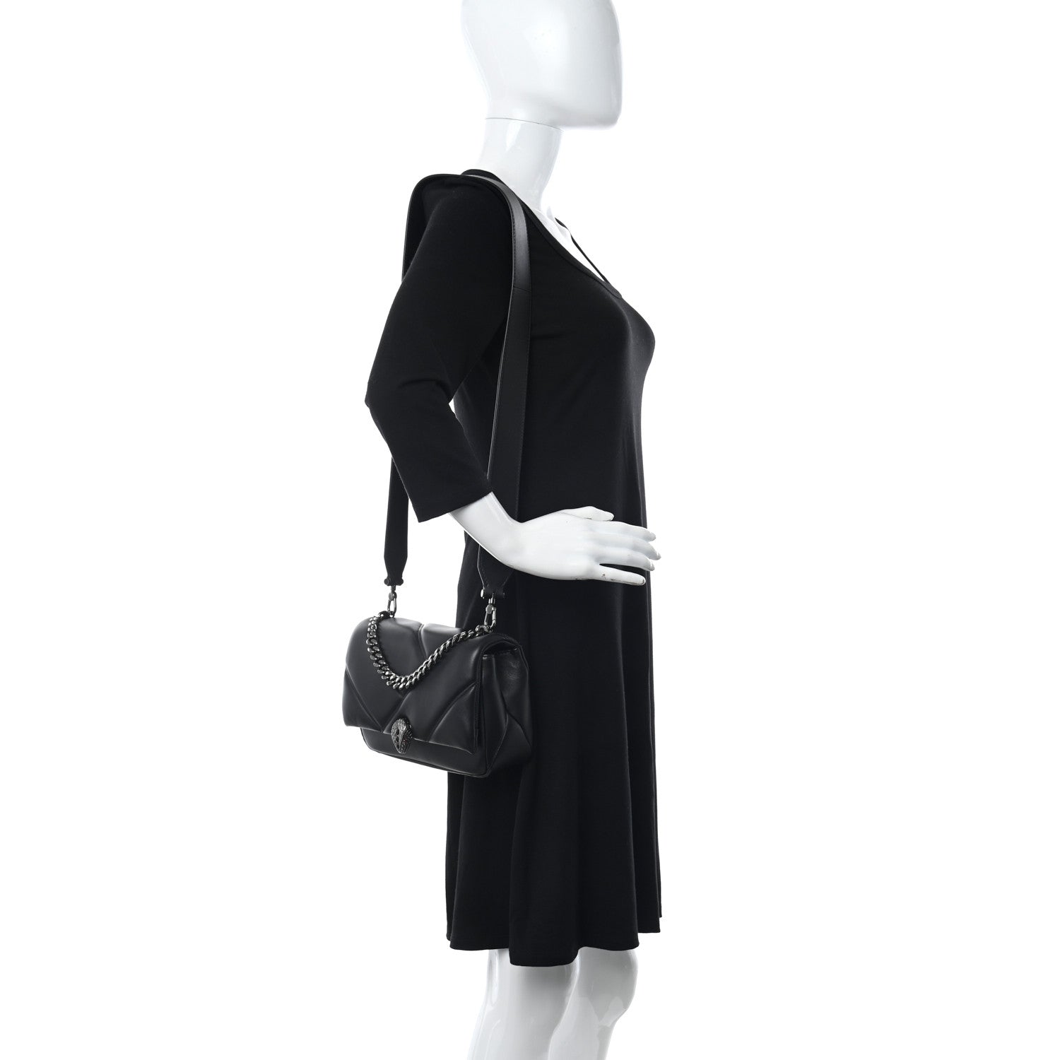 Bulgari Calfskin Matelasse Serpenti Cabochon Crossbody Bag Black 2 of 10