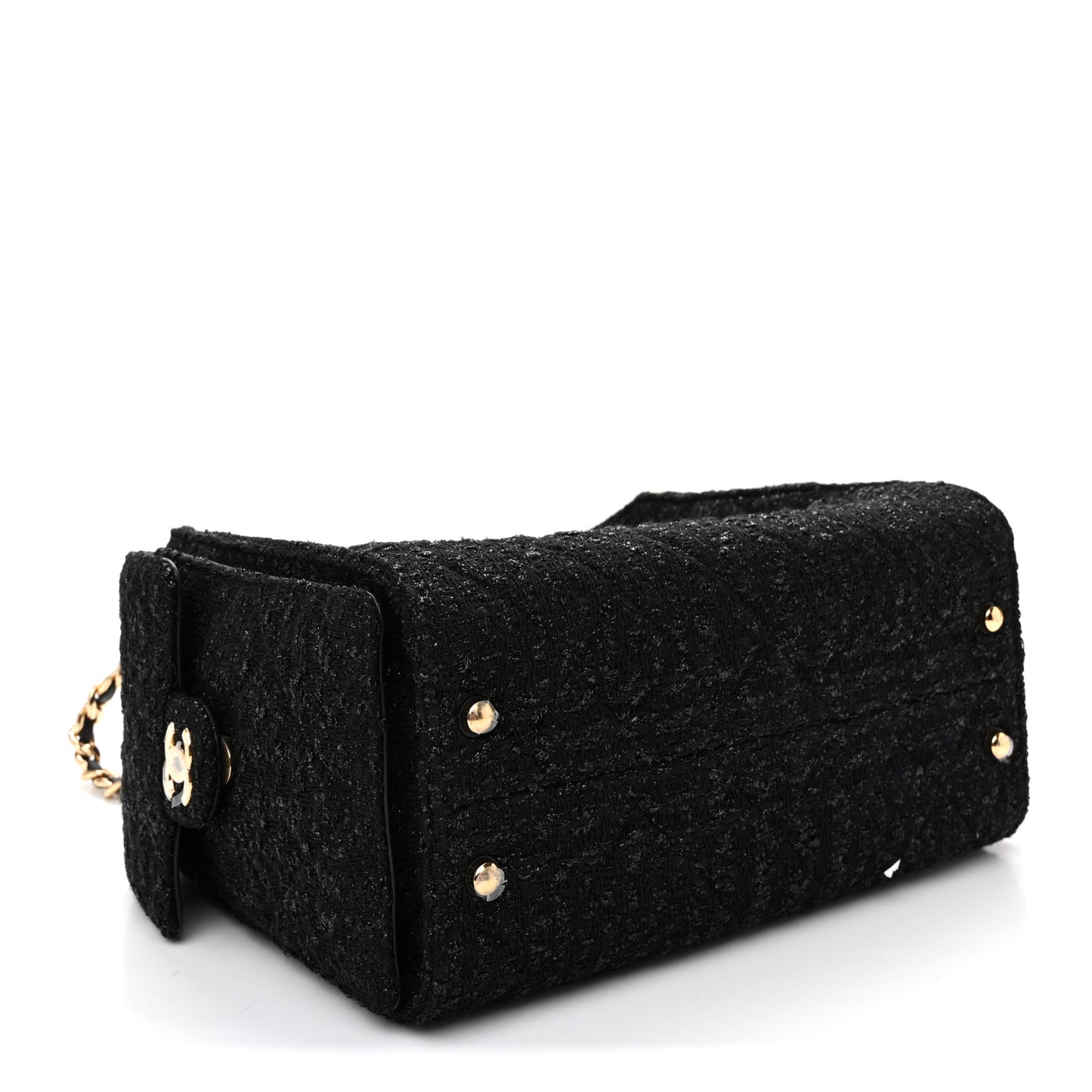 Tweed Quilted Small Chanel 25 Handbag Black