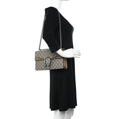 Gucci GG Supreme Monogram Small Dionysus Shoulder Bag Taupe 2 of 12