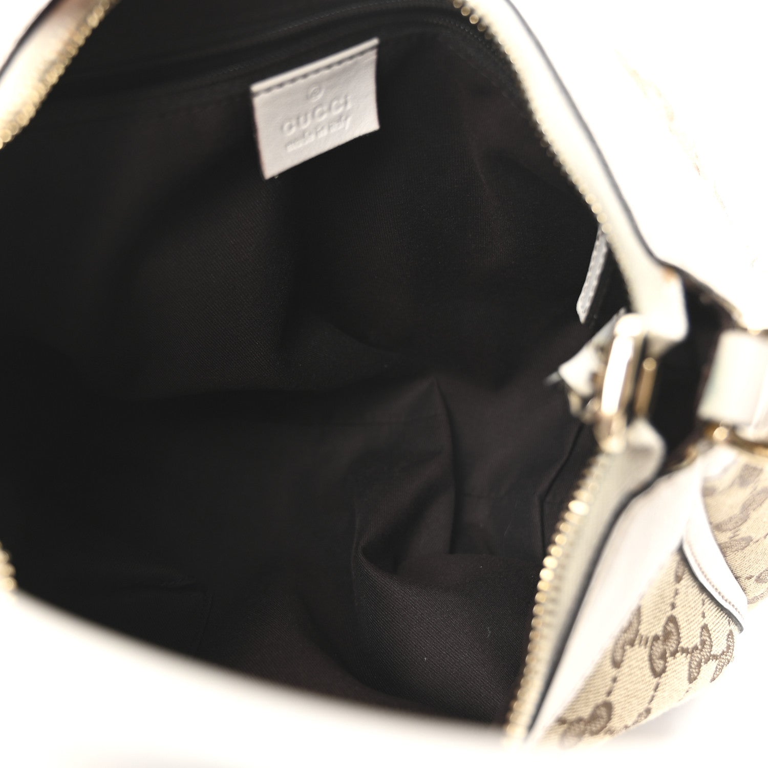 Gucci Monogram Medium D Gold Ring Hobo White 5 of 10