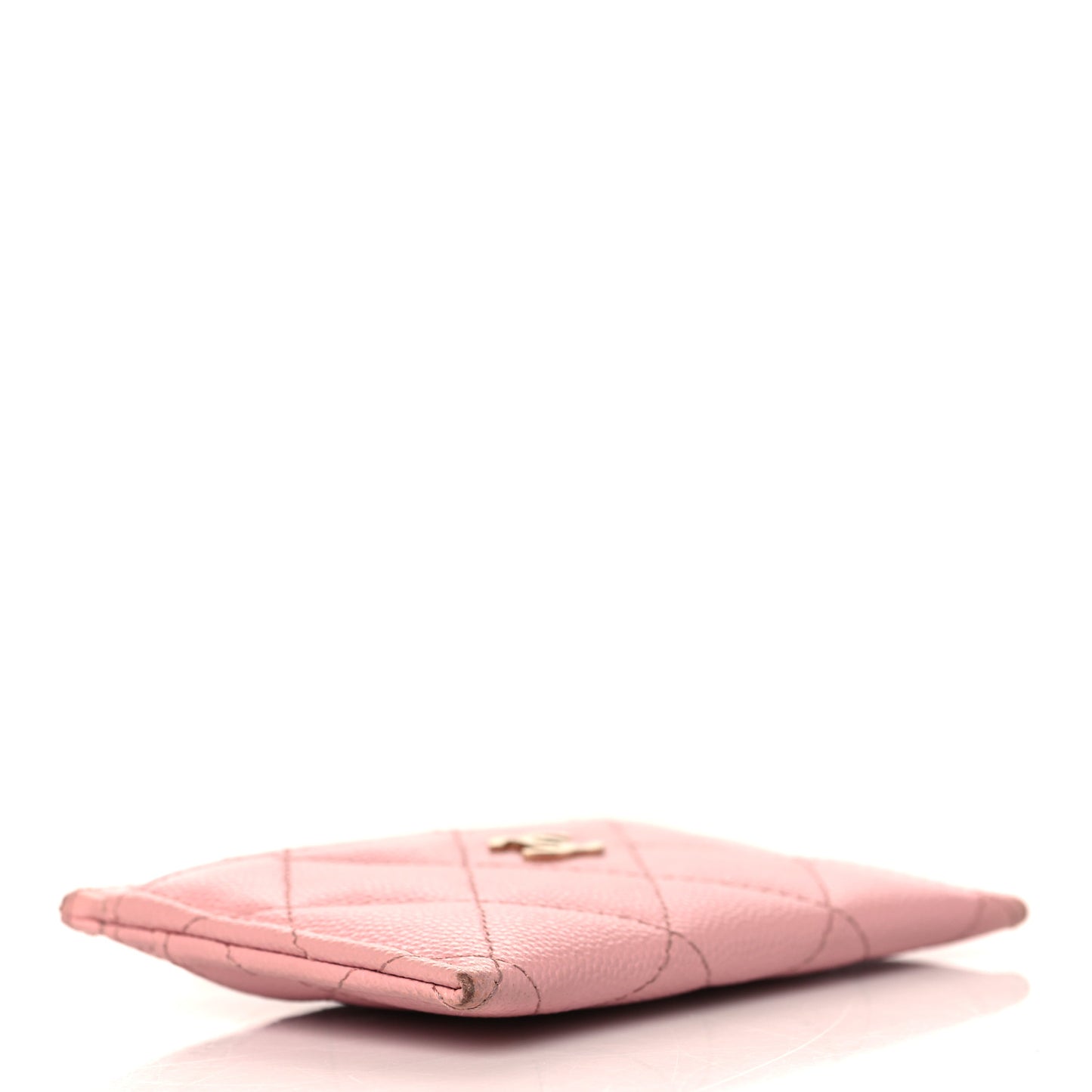 Caviar Quilted Card Holder Pink