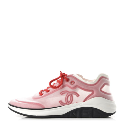 Chanel Lycra Fabric CC Sneakers 42 White Red 1 of 10