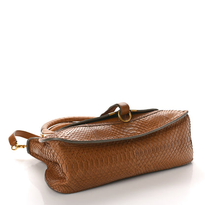 Chloe Snakeskin Calfskin Medium Marcie Satchel Brown 4 of 9
