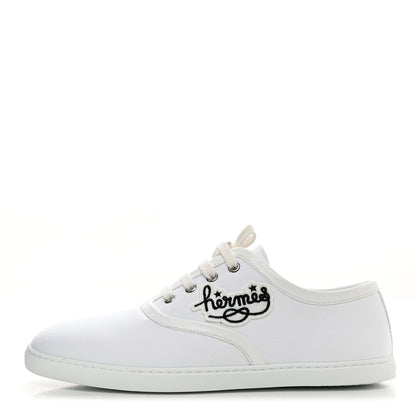 Hermes Canvas Embroidered Innocent Sneakers 41 White 1 of 8