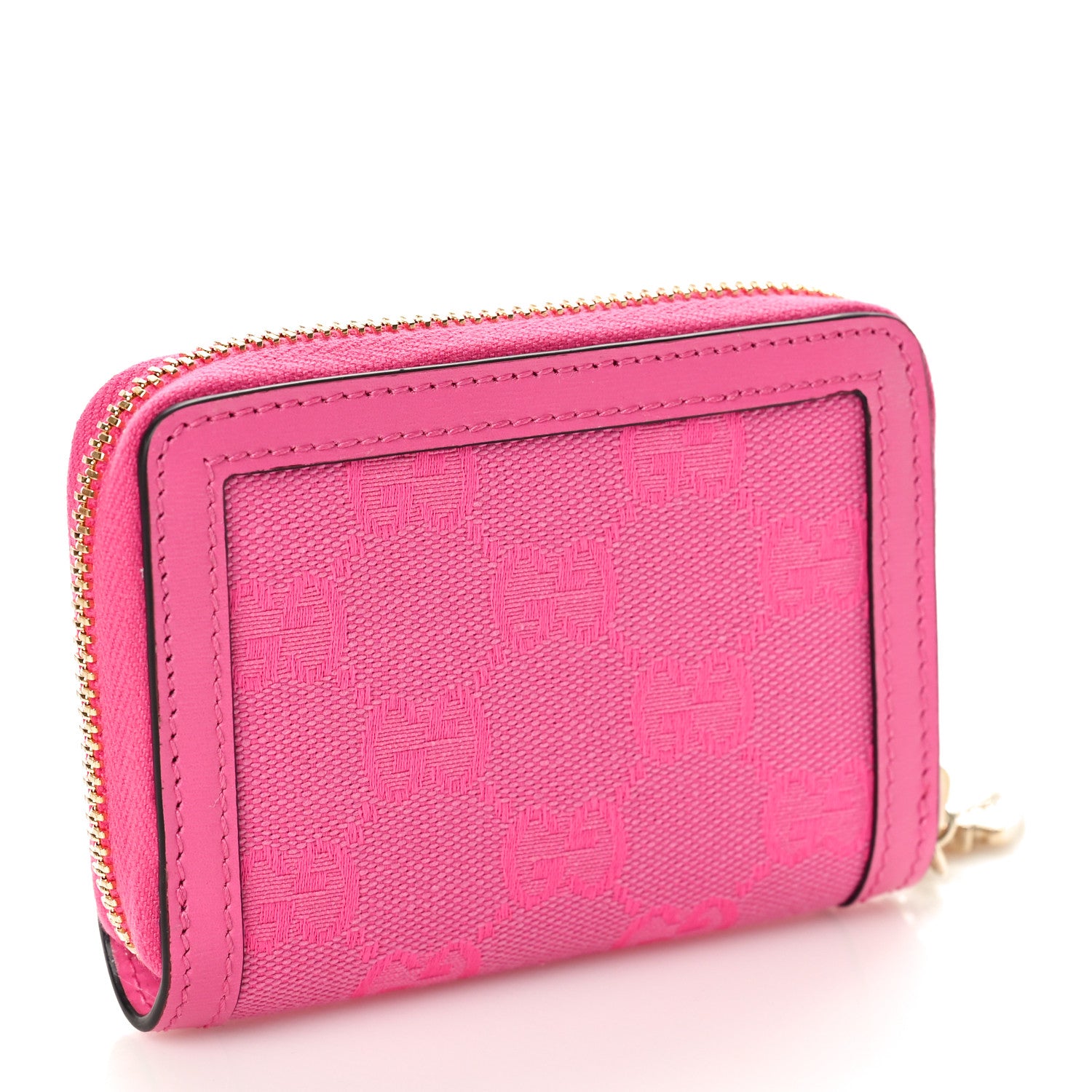 Gucci GG Monogram Scratch Lux Calfskin Luce Mini Card Case Wallet Blossom Rose Dark Blossom 3 of 9