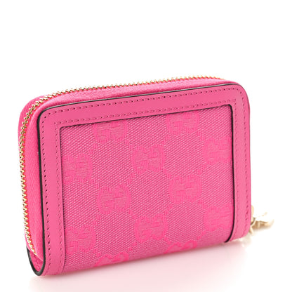 Gucci GG Monogram Scratch Lux Calfskin Luce Mini Card Case Wallet Blossom Rose Dark Blossom 3 of 9