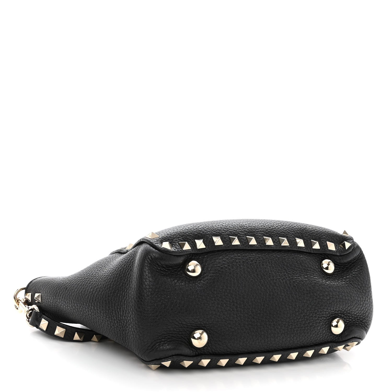 Valentino Garavani Pebbled Calfskin Mini Rockstud Tote Black 4 of 9