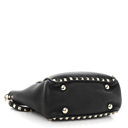 Valentino Garavani Pebbled Calfskin Mini Rockstud Tote Black 4 of 9