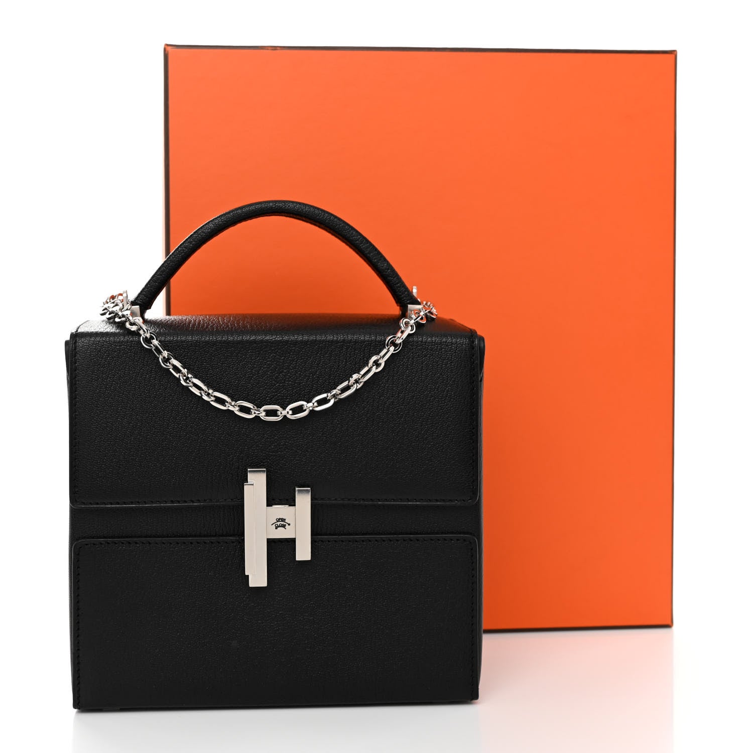 Hermes Chevre Chamkila Cinhetic Boxy Top Handle Bag Black 11 of 11