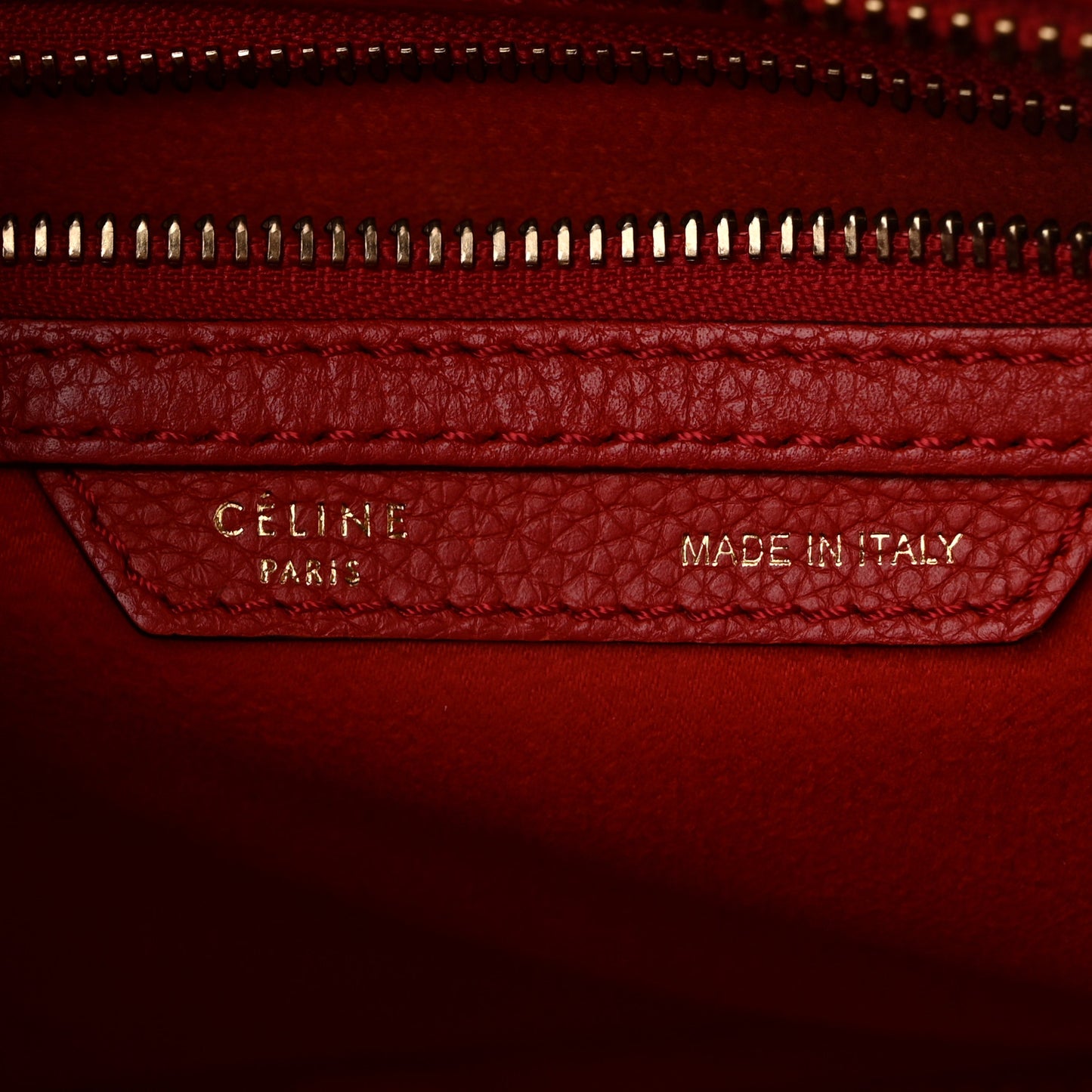 Drummed Calfskin Micro Luggage Red