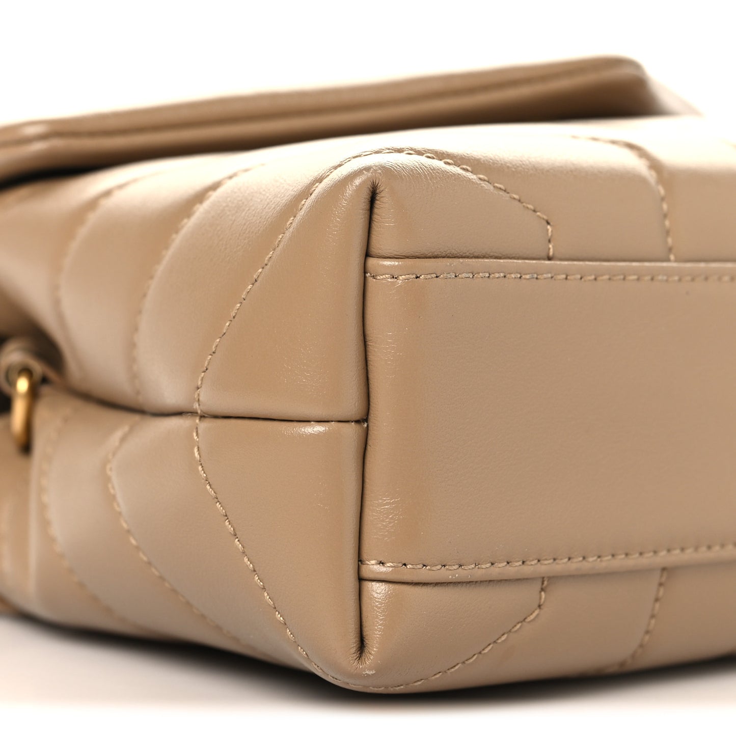 Calfskin Y Quilted Monogram Toy Loulou Crossbody Bag Dark Beige