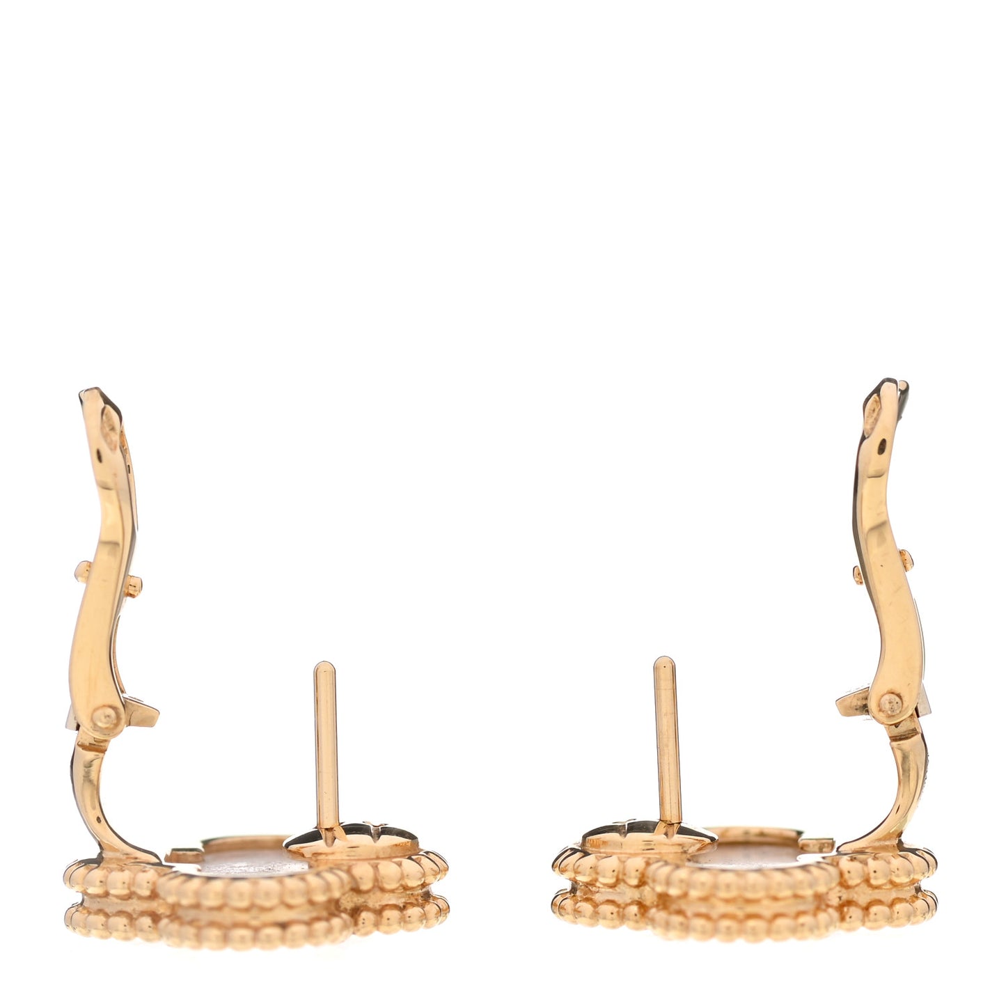 18K Yellow Gold Mother of Pearl Vintage Alhambra Earrings