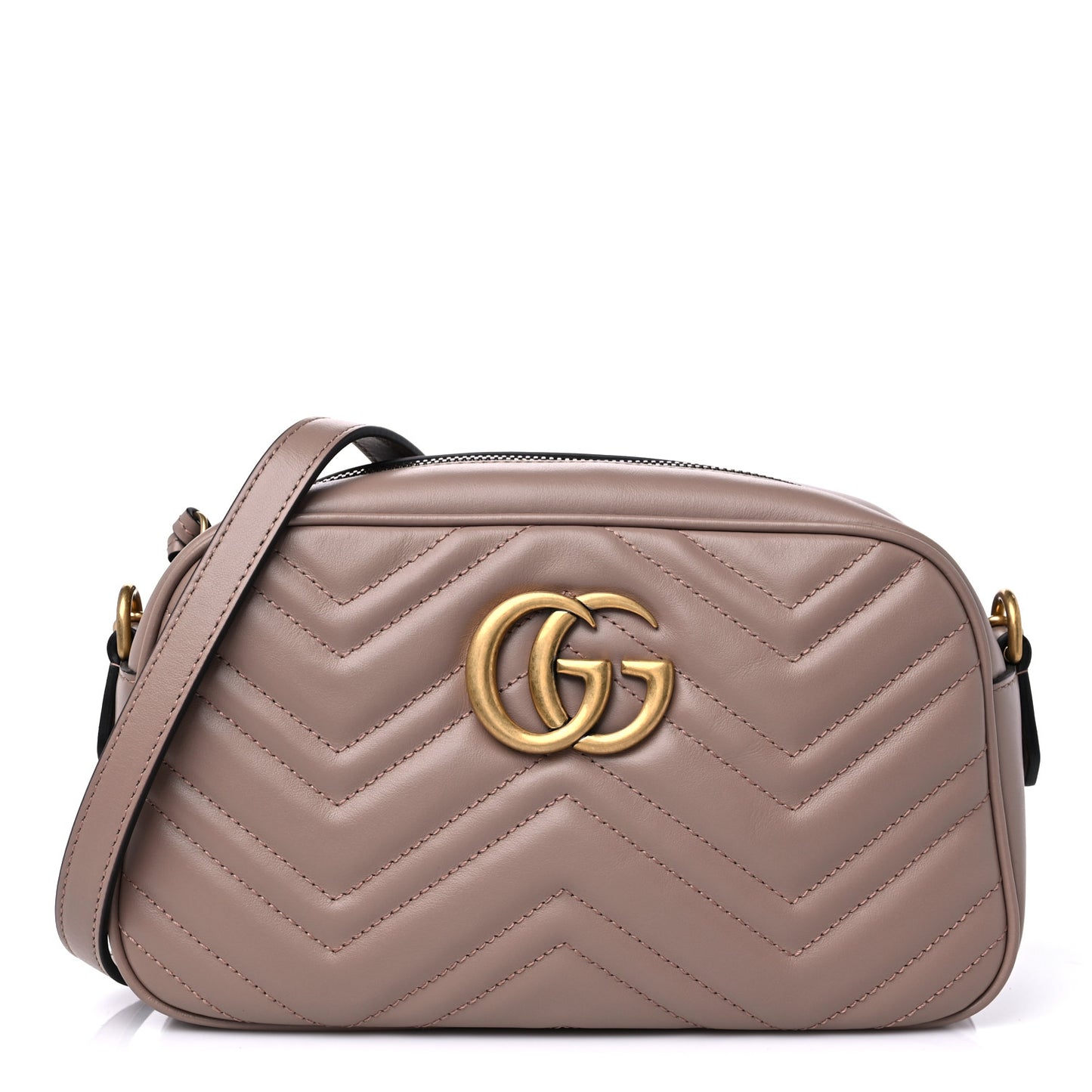 Calfskin Matelasse Small GG Marmont Chain Shoulder Bag Porcelain Rose