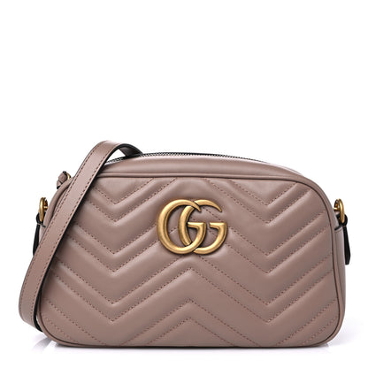 Gucci Calfskin Matelasse Small GG Marmont Chain Shoulder Bag Porcelain Rose 1 of 9