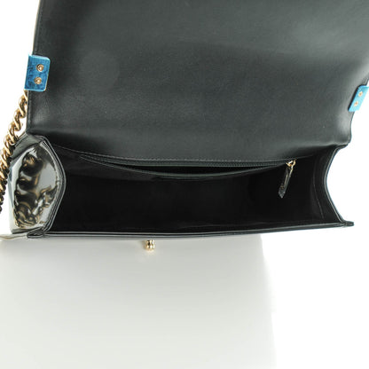 Chanel Iridescent Calfskin Quilted New Medium Boy Flap Black 6 of 8