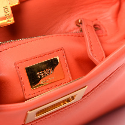 Fendi Nappa Mini Peekaboo Iconic Satchel Azalea 8 of 11