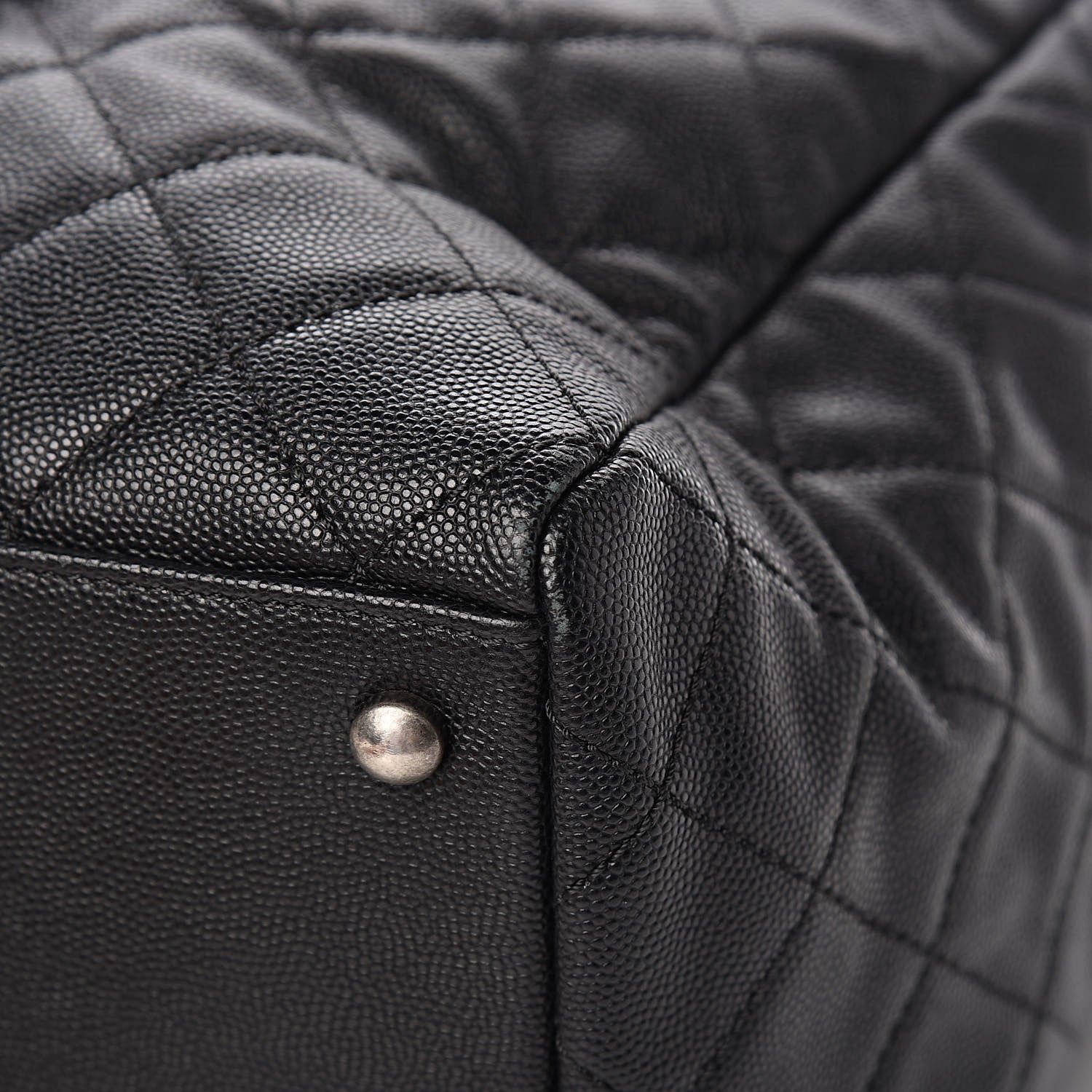 Chanel Caviar Lizard Quilted Large Coco Handle Shopping Tote Black 12 of 14