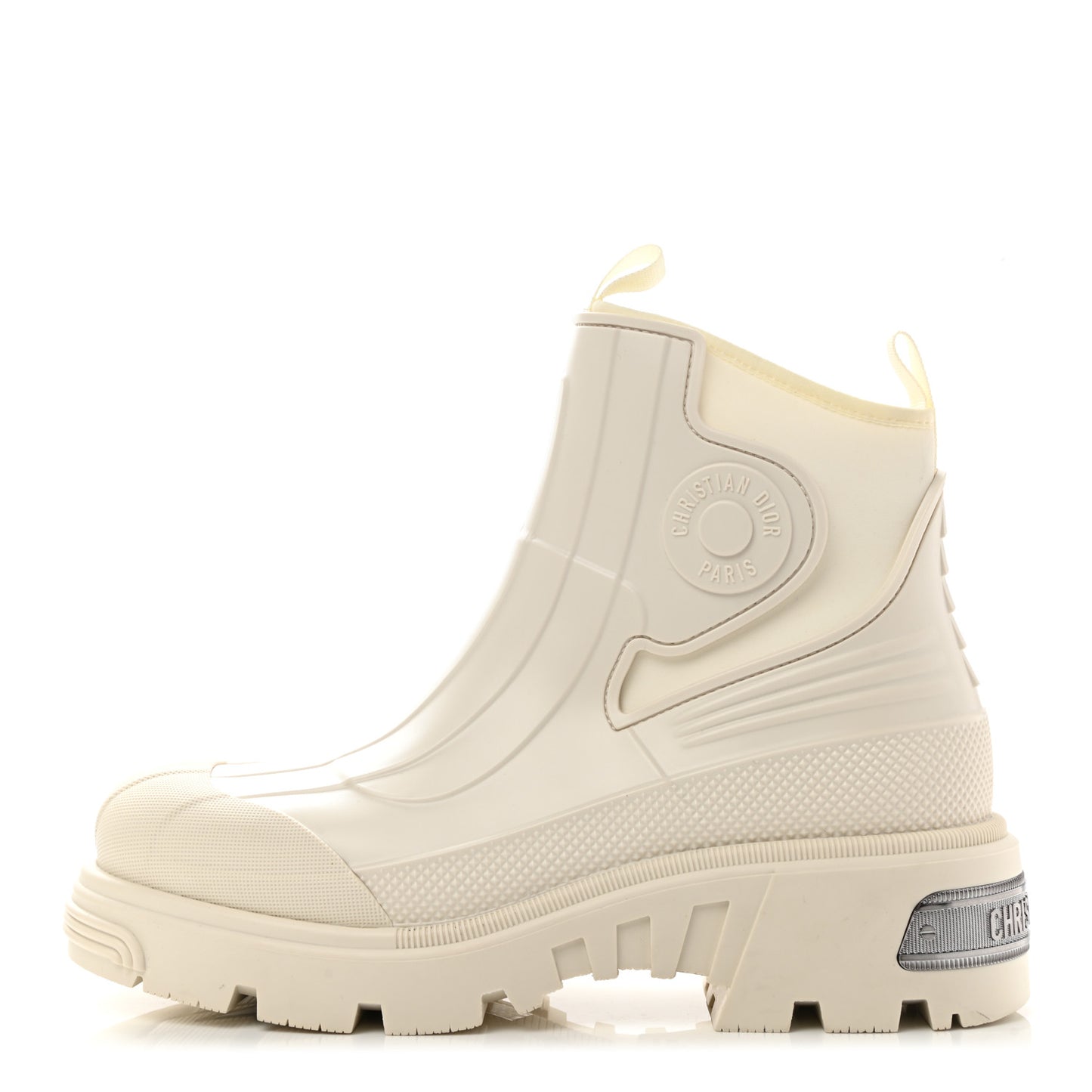 Neoprene Rubber Dior Genesis 30mm Ankle Boots 41 Off White
