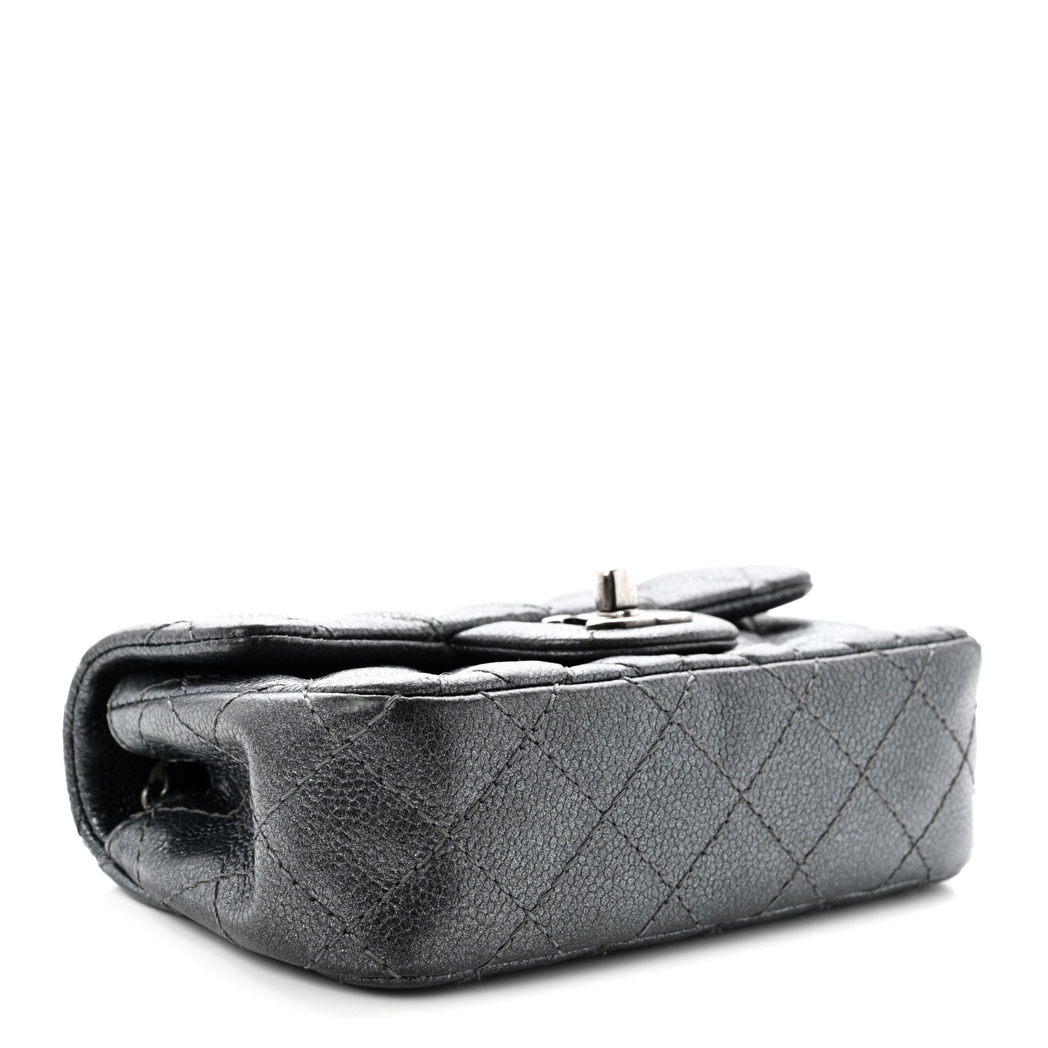 Chanel Metallic Caviar Quilted Extra Mini Flap Dark Grey 4 of 10