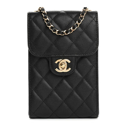 Chanel Caviar Quilted Classic Phone Holder Black 1 of 16