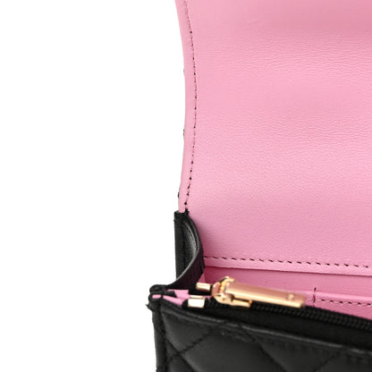 Chanel Lambskin Quilted Flap Phone Holder With Chain Black Lilac 13 of 15