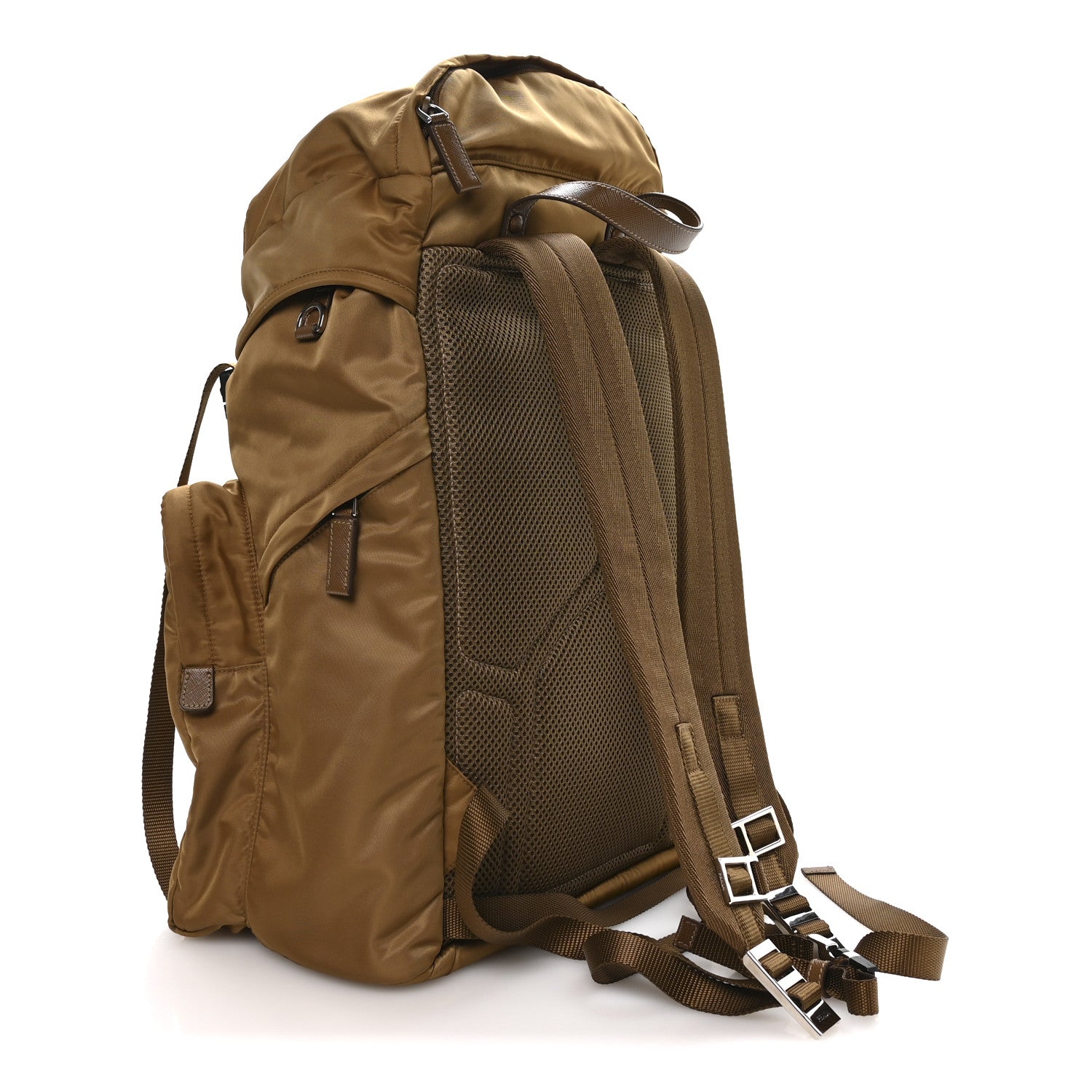 Prada Re-Nylon Saffiano Mens Harness Strap Backpack Tabacco 3 of 10