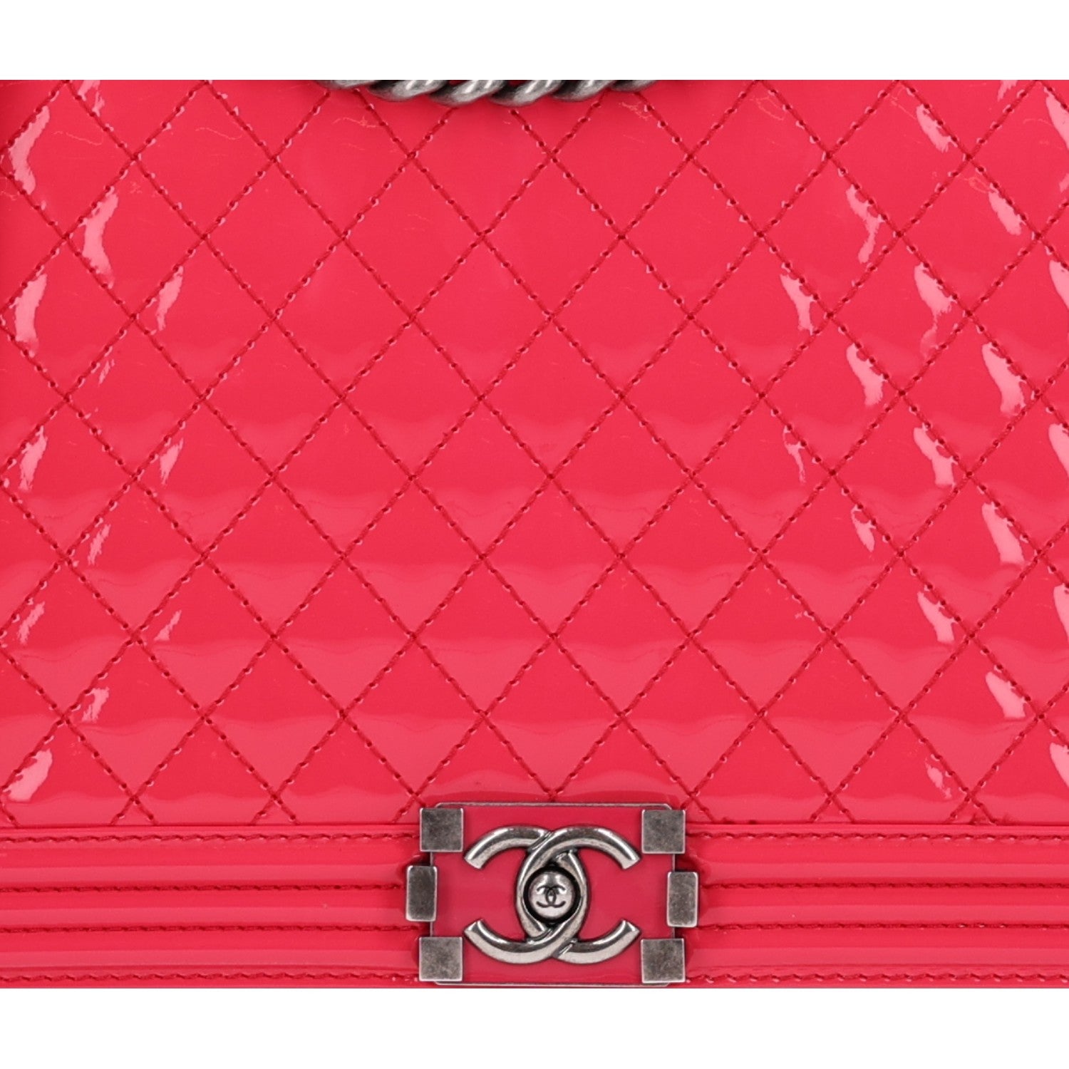 Chanel Patent Quilted Large Boy Flap Pink 8 of 10