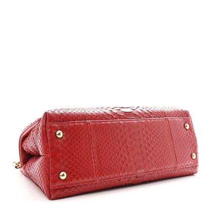 Chanel Snakeskin Small Coco Handle Flap Red 4 of 12