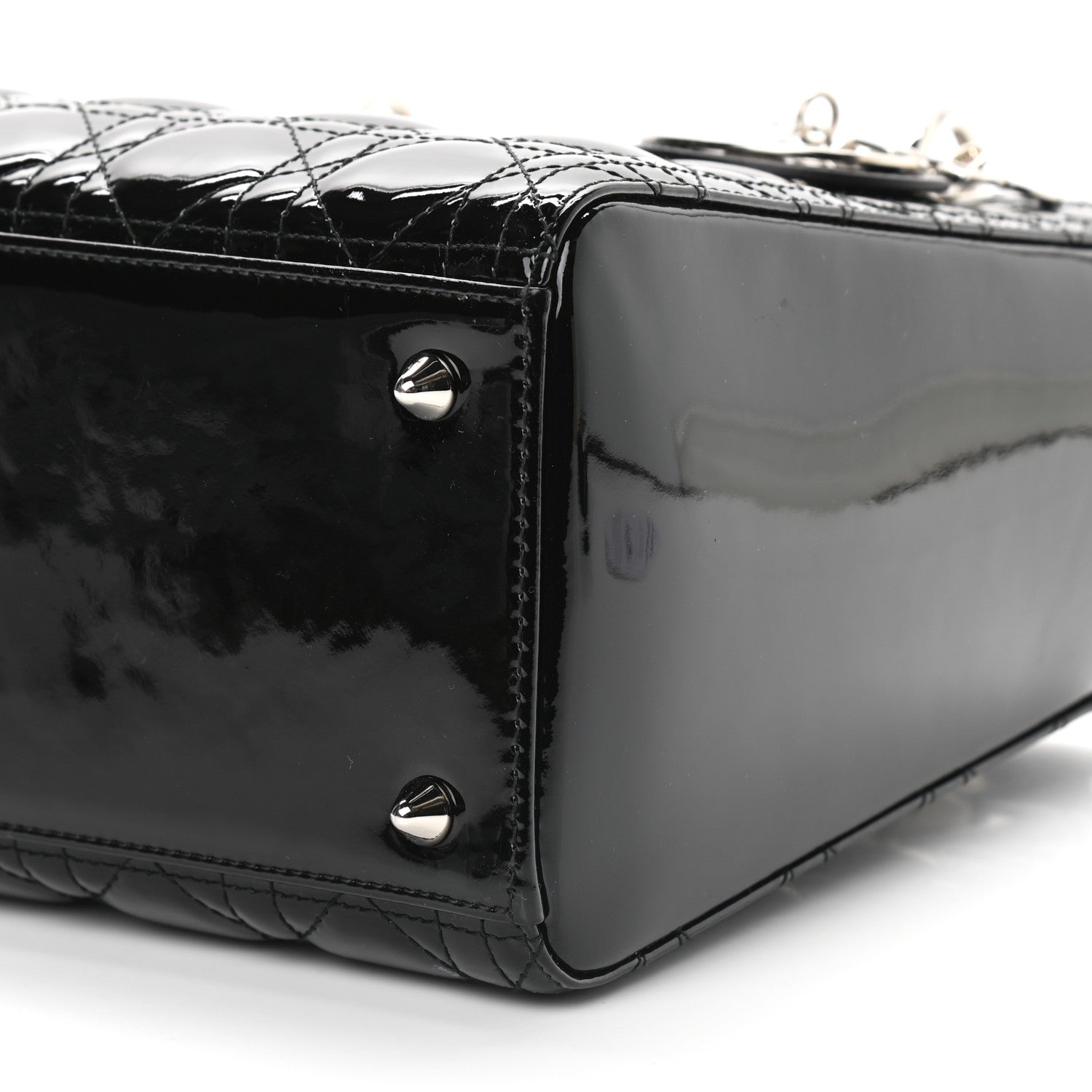 Christian Dior Patent Cannage Medium Lady Dior Black 6 of 9