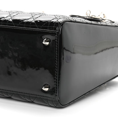 Christian Dior Patent Cannage Medium Lady Dior Black 6 of 9
