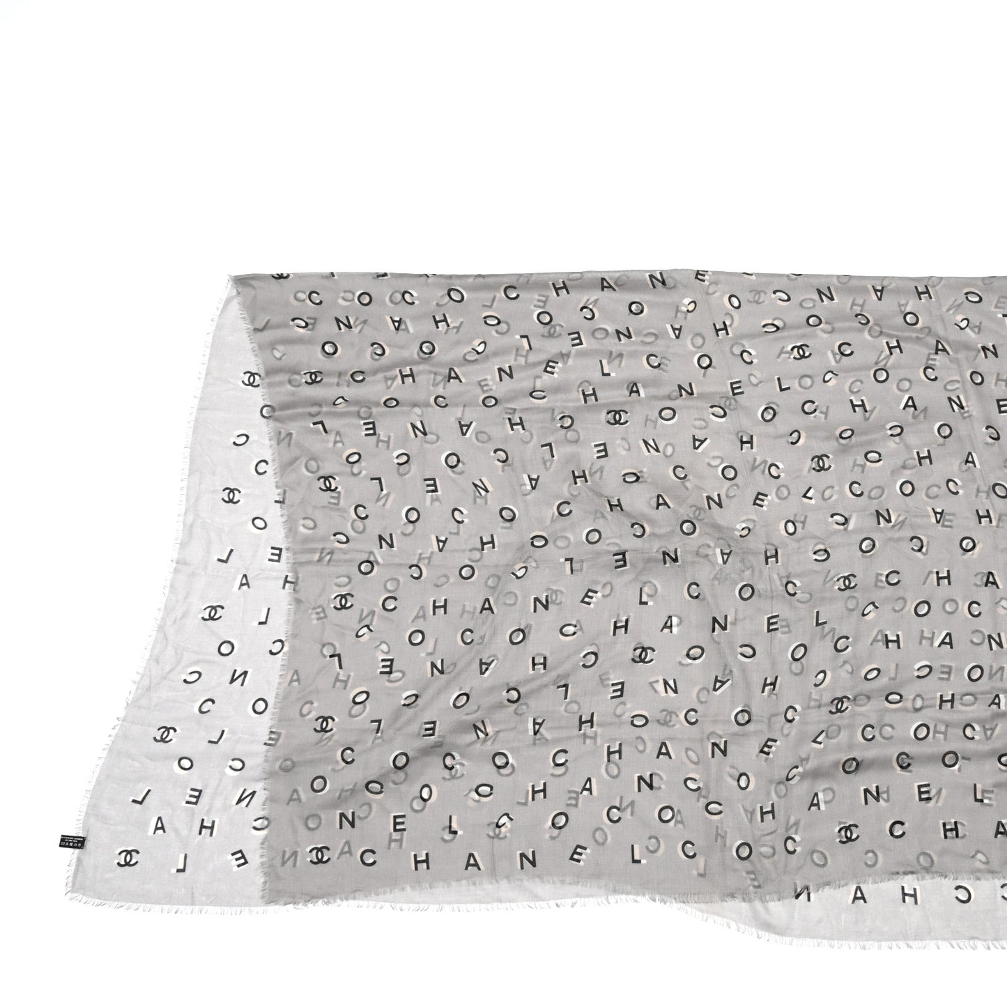 Cashmere Silk Scarf Shawl Grey Multicolor