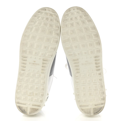 Valentino Garavani Calfskin Mens Rockstud Open Sneakers 40.5 White Grey 5 of 9