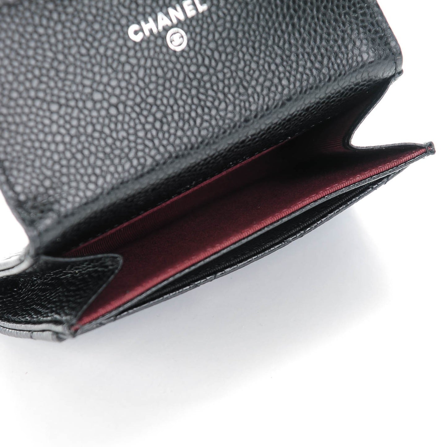 Caviar Quilted Flap Card Holder Black