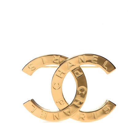 Chanel Metal Paris Button CC Large Brooch Gold 1 of 4