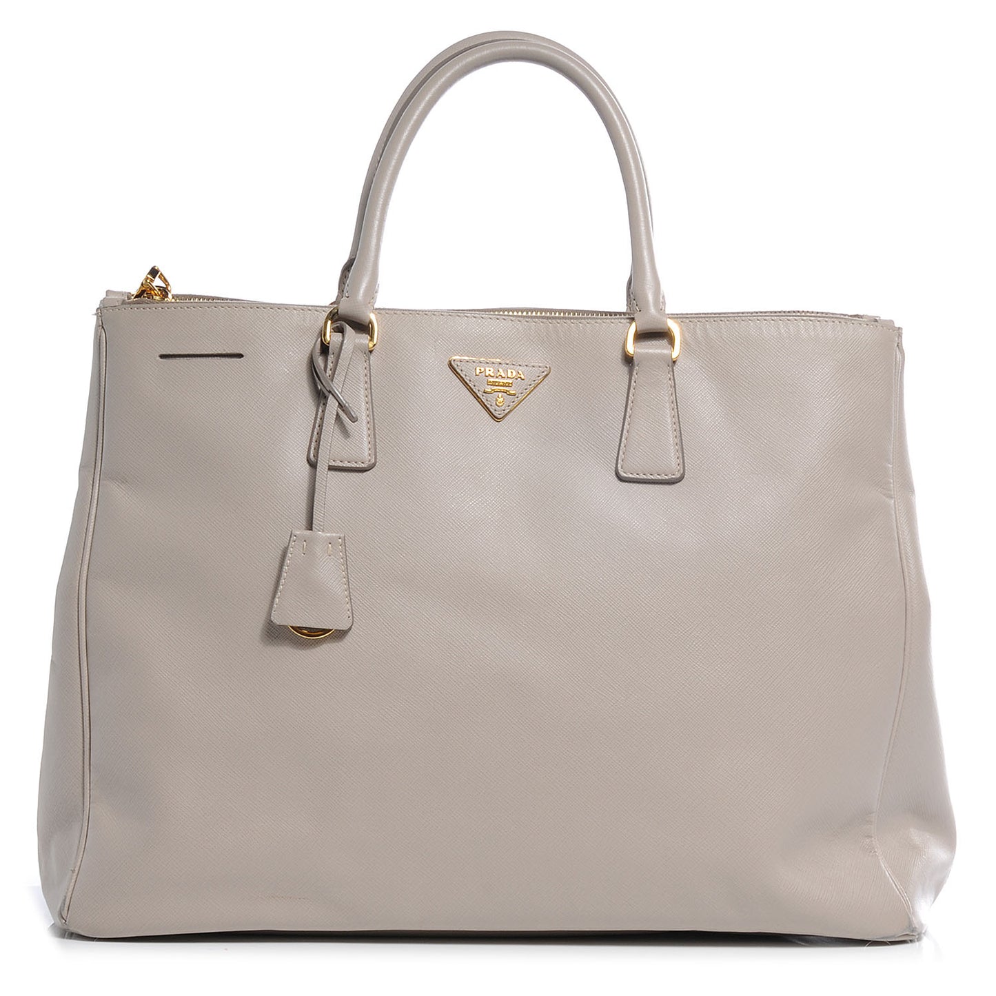 Saffiano Lux Large Double Zip Tote Pomice