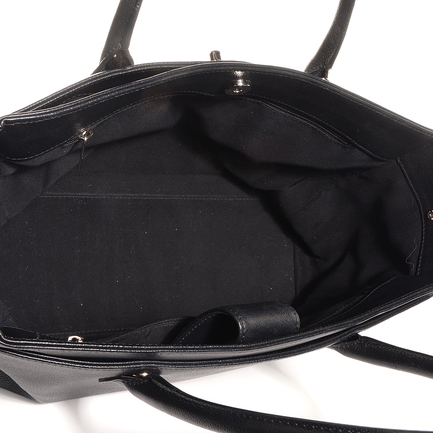 Calfskin Cerf Executive Shopper Tote Black