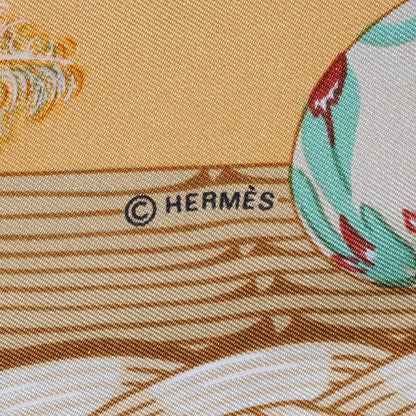 Hermes Silk Couvee D Scarf 90 Brown 5 of 8