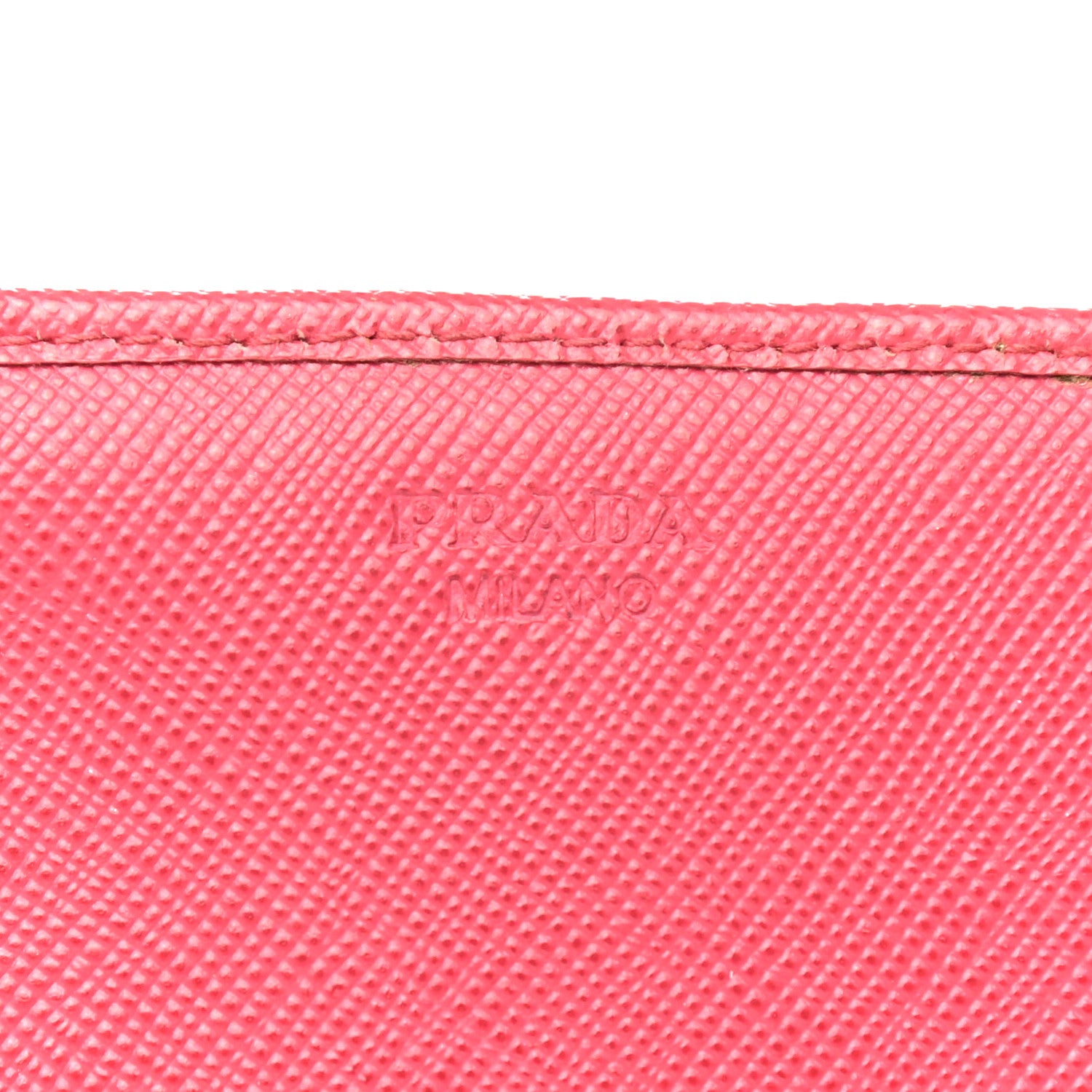 Prada Saffiano Triangle Continental Flap Wallet Peonia 6 of 8