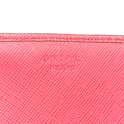Prada Saffiano Triangle Continental Flap Wallet Peonia 6 of 8