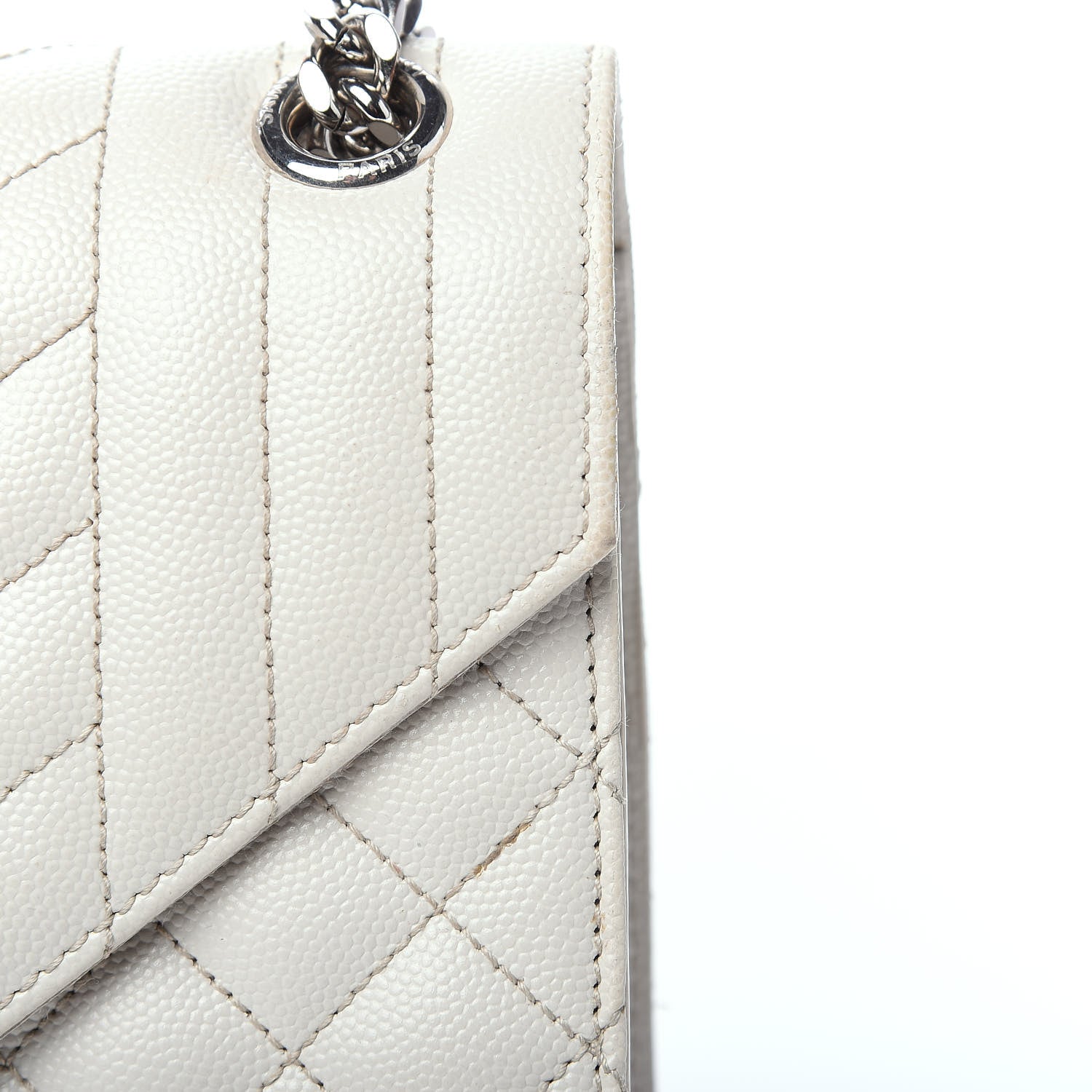 Saint Laurent Grain De Poudre Textured Mixed Matelasse Medium Triquilt Monogram Satchel Porcellana 10 of 14